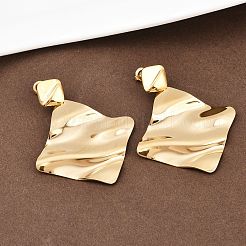 304 Stainless Steel Rhombus Dangle Stud Earrings&nbsp;EJEW-K268-79B-G
