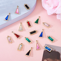 120Pcs 12 Colors Zinc Alloy Glass Pendants&nbsp;ALRI-TA0001-35