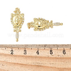 Brass Micro Pave Cubic Zirconia Pendants&nbsp;KK-F892-06G