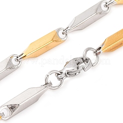 304 Stainless Steel Rectangle Link Chain Necklaces for Women&nbsp;NJEW-G140-05GP