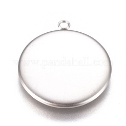 Non-Tarnish 304 Stainless Steel Pendant Cabochon Settings&nbsp;STAS-G127-13-20mm-P