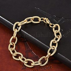 304 Stainless Steel Cable Chain Bracelets for Women Men&nbsp;BJEW-F488-34G