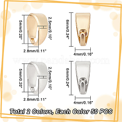 100Pcs 2 Colors Rack Plating Brass Snap on Bails&nbsp;KK-GA0001-37