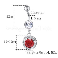 Brass Cubic Zirconia Navel Ring&nbsp;AJEW-EE0004-40A-P