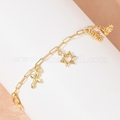 Brass Charm Bracelets&nbsp;BJEW-F545-01D-G