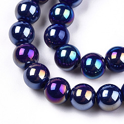 Electroplate Opaque Glass Beads Strands&nbsp;LS-GLAA-T032-P8mm-AB03