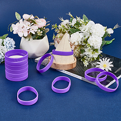 Flat Plain Silicone Cord Bracelet for Men Women&nbsp;BJEW-WH0016-32E