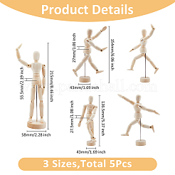 3 Styles Unfinished Blank Wooden Puppet&nbsp;DIY-FH0006-97