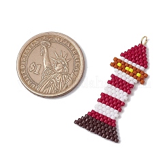 MIYUKI Glass Seed Beaded Lighthouse Pendants&nbsp;PALLOY-MZ00626