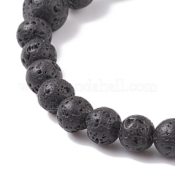 Natural Lava Rock & Coconut Stretch Bracelet with Gemstone Beads&nbsp;BJEW-JB08220