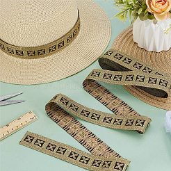 10M Ethnic Style Polyester Flower Jacquard Ribbon&nbsp;OCOR-WH0090-038C