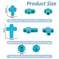 6 Strands 3 Styles Dyed Synthetic Turquoise Beads Strands&nbsp;G-FH0002-46A