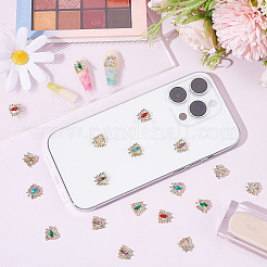 36Pcs 6 Colors Alloy Rhinestone Cabochons&nbsp;MRMJ-CP0001-08