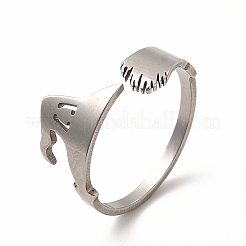 Non-Tarnish 201 Stainless Steel Wtch Broom and Hat Open Cuff Ring for Women&nbsp;LS-RJEW-K239-06P