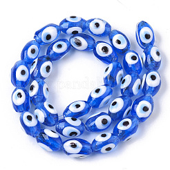 Handmade Evil Eye Lampwork Beads Strands&nbsp;X-LAMP-R143-03B