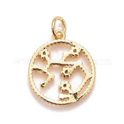 Brass Micro Pave Cubic Zirconia Pendants&nbsp;KK-M229-58G