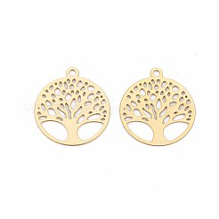 Rack Plating 201 Stainless Steel Filigree Pendants&nbsp;X-STAS-T057-49G