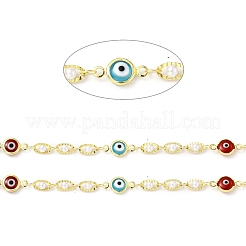 Handmade Eco-friendly Brass Flat Round & Oval Link Chain&nbsp;CHC-E023-27G-01
