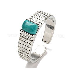 Natural Turquoise Adjustable Rings&nbsp;RJEW-K269-12P-09