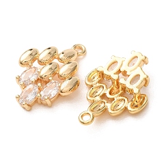 Brass Pave Clear Cubic Zirconia Pendants&nbsp;KK-A304-05G