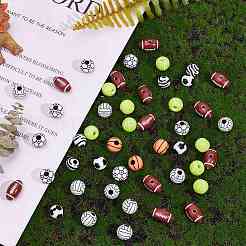 140Pcs 7 Styles Opaque Acrylic Beads&nbsp;SACR-PH0006-09