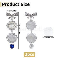 Tibetan Style Alloy & Glass Flat Round Photo Bouquet Hanging Ornaments&nbsp;DIY-WH0622-574P