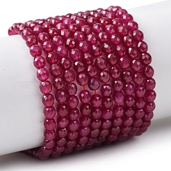 Lab Grown Red Corundum Beads Strands&nbsp;G-Z123-A01-4mm