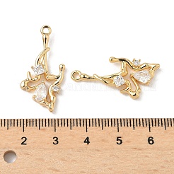 Brass Micro Pave Cubic Zirconia Pendants&nbsp;KK-S531-03G-A