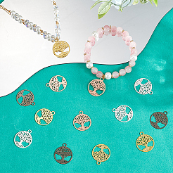 24Pcs 4 Colors Brass Filigree Pendants&nbsp;KK-CN0002-01