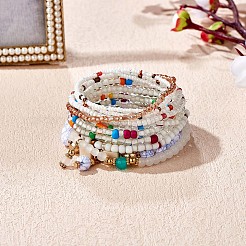 11Pcs Boho Seed Beads Stretch Bracelets Set&nbsp;JB737A