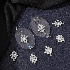 8Pcs Brass Clear Cubic Zirconia Rhombus Links Connector Charms&nbsp;ZIRC-BBC0003-73