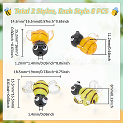 16Pcs 2 Styles Handmade Lampwork Beads&nbsp;LAMP-UN0001-03