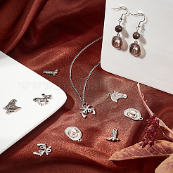 50Pcs 5 Style Tibetan Style Alloy Pendants&nbsp;FIND-SC0001-47AS
