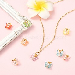 50Pcs Transparent Acrylic with ABS Plastic Pearl Charms&nbsp;PALLOY-CJ00181