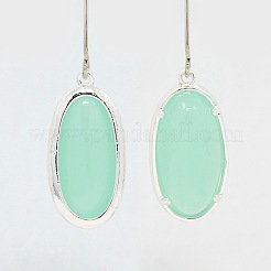 Silver Color Plated Brass Glass Pendants&nbsp;GLAA-J047-06S