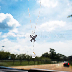 Brass Micro Pave Cubic Zirconia Butterfly Pendant Decorations&nbsp;HJEW-DR00024