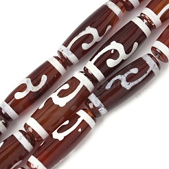 Rice Shape Tibetan Style dZi Beads Strands&nbsp;G-A269-A12-01