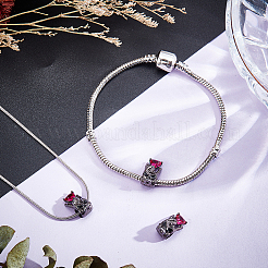 1Pc 925 Sterling Silver with Cubic Zirconia European Beads&nbsp;STER-BBC0005-73