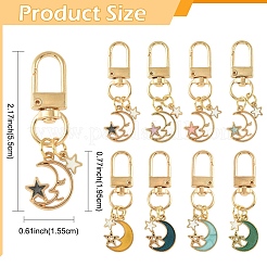 16Pcs 8 Style Alloy Enamel Pendant Decorations&nbsp;HJEW-YW00239-01