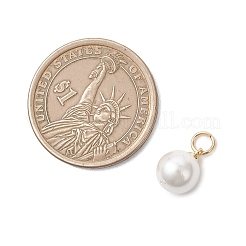 6Pcs 2 Colors Shell Pearl Round Charms&nbsp;PALLOY-JF04977