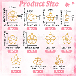 22Pcs 11 Styles Alloy Open Back Bezel Pendants&nbsp;FIND-OC0002-83