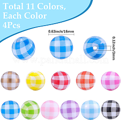 44Pcs 11 Colors Printed Opaque Acrylic Beads&nbsp;OACR-SC0002-87