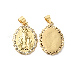 Rack Plating Brass Pave Cubic Zirconia Pendants&nbsp;KK-O142-17G