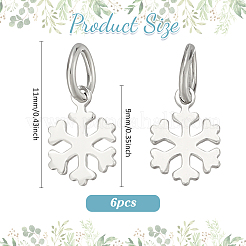 6Pcs 925 Sterling Silver Snowflake Charms&nbsp;PALLOY-PH01785