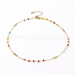 Faceted Glass Beaded Necklaces&nbsp;NJEW-JN03278