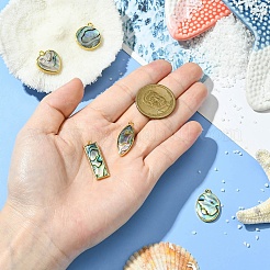 5Pcs 5 Styles Natural Paua Shell Pendants&nbsp;KK-CJ0003-10