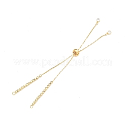 Brass Box Chains Slider Bracelet Making with Clear Cubic Zirconia Tiny Charms&nbsp;BJEW-N021-03
