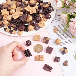 96Pcs 12 Styles Chocolate Opaque Resin Decoden Cabochons&nbsp;RESI-OC0001-52