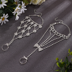 2Pcs 2 Style Crystal Rhinestone Tennis Ring Bracelet&nbsp;BJEW-AN0001-11