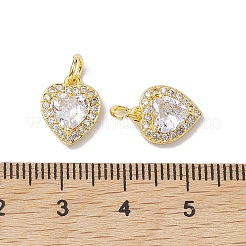 Valentine's Day Brass Micro Pave Clear Cubic Zirconia Charms&nbsp;KK-K360-23G